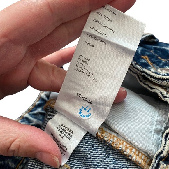 We The Free 29 My Own Lane Jeans High Rise Acid Wash Distressed - Picture 4 of 12